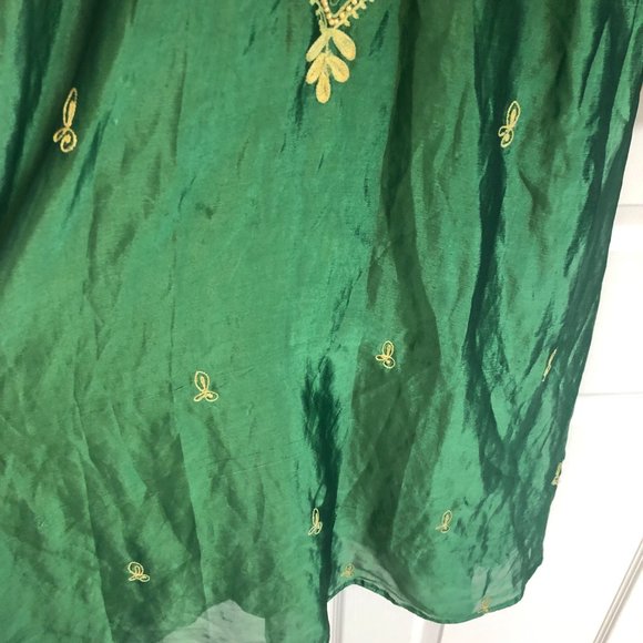 Handmade Embroidered Kurta Set With Green Lucknowi Chikankari Straight Kurta - Picture 8 of 14